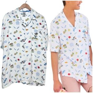 Disney | Men | Epcot Mickey Minnie Flower & Garden Festival Button Up Shirt | XL